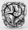 LALIQUE TOURBILLONS MOLDED  ENAMELED GLASS VASE