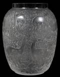 LALIQUE BICHES FROSTED GLASS VASE