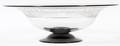 LIBBEY CUT GLASS  BLACK OVERLAY CENTER BOWL