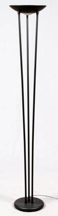 MIDCENTURY MODERN BLACK METAL FLOOR LAMP