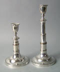 Pair of Sheffield plate telescoping candlesticks ca 1800