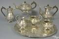 Seven piece silver plated coffee and tea service to include a tray