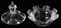 LALIQUE MOLDED GLASS PERFUME BOTTLE  DISH