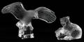 LALIQUE FROSTED GLASS ANIMAL FIGURES TWO