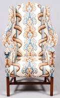 CHIPPENDALE STYLE MAHOGANY WINGBACK CHAIR
