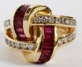 CHARLES KRYPELL 18KT GOLD RUBY  DIAMOND RING