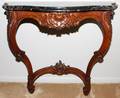 FRENCH LOUIS XV STYLE WALLMOUNT CONSOLE W MARBLE