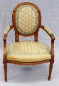 CHILDS VICTORIAN WALNUT AND NEEDLEPOINT ARM CHAIR