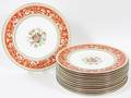 WEDGWOOD FLORENTINECORAL RED DINNER PLATES