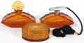 CZECHOSLOVAKIAN ART DECO AMBER GLASS DRESSER SET