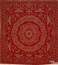 Red and white jacquard coverlet dated 1852