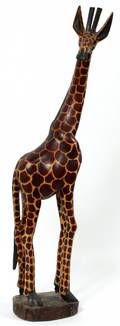 KENYA CARVED WOOD GIRAFFE