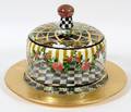 MACKENZIECHILDS HAND PAINTED CAKE PLATE W DOME