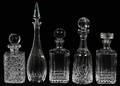 BACCARAT  OTHER CRYSTAL DECANTERS 5 PCS