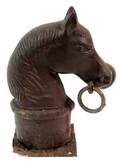 CAST IRON HORSE HEAD HITCHING POST FINIAL