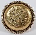 FILIGREE GOLD BUTTON MADE INTO RING C1880