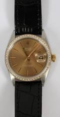 ROLEX YELLOW GOLD  DIAMONDS SAPPHIRE CRYSTAL WATCH