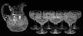 CUT CRYSTAL CHAMPAGNE GLASSES AND PITCHER 8