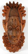 BENIN CARVED WOOD CEREMONIAL MASK