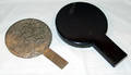 3091 JAPANESE SILVER HAND MIRRORS IN LACQUERED CASE 1