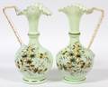 AMERICAN ANTIQUE SATIN GLASS VASES 1876