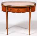 FRENCH STYLE SATINWOOD END TABLE W INLAYS