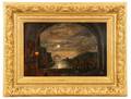Continental School Figural Nocturne Oil 19th C