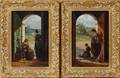 ITALIAN OIL PAINTINGS ON MASONITE 20TH C PAIR