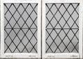 LEADED GLASS DIAMOND PATTERN WINDOWS PAIR