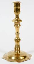 QUEEN ANNE BRASS CANDLESTICK 18TH C