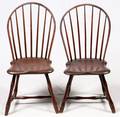WINDSOR PINE SIDE CHAIRS C 1800 PAIR