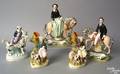Five Staffordshire figures