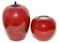 CHINESE OX BLOOD STYLE PORCELAIN JARS TWO