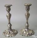 Pair of art nouveau silver plated candlesticks