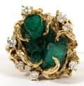 LADYS EMERALD AND DIAMOND RING