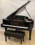 STEINWAY EBONIZED WOOD GRAND PIANO W BENCH