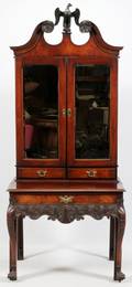 IRISH CARVED MAHOGANY SECRETARY C1890