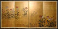 3137 JAPANESE PAINTED PAPER FOURPANEL SCREEN FLOWER