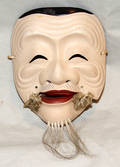 3131 JAPANESE LACQUERED WOOD MASK OF OKINA H 6 34