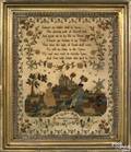 English silk on linen needlework dated 1803 wrought by Elizabeth Goodman