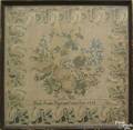 Silk on linen needlework dated 1818 wrought by Maria Amelia Higgs