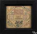 Silk on linen needlework sampler dated 1824 wrought by Margaret Chapman