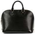 LOUIS VUITTON BLACK EPI LEATHER ALMA BAG