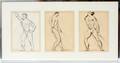 EDGAR YAEGER PENCIL DRAWINGS 3 PCS FRAMED AS 1