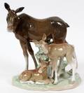 LLADRO PORCELAIN FIGURE ELK FAMILY