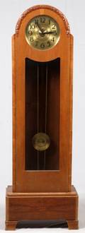 GERMAN OAK TALL CASE CLOCK C 1920