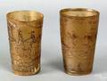 Two carved bone cups 19th c