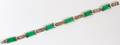 SILVER FILIGREE  JADE LINK BRACELET