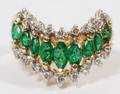 14KT YELLOW GOLD EMERALD  022CT DIAMOND RING