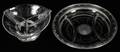 STERLING MOUNTED GLASS SERVING PLATE  BOWL
